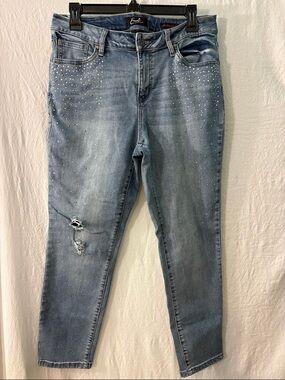 Earl Jeans Light Blue Rhinestone Skinny Ankle Jeans